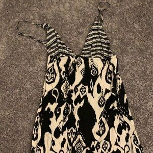 Forever 21 Black And White Tribal Print Maxi Dress